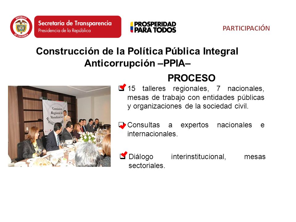 Construcción de la Política Pública Integral Anticorrupción –PPIA–