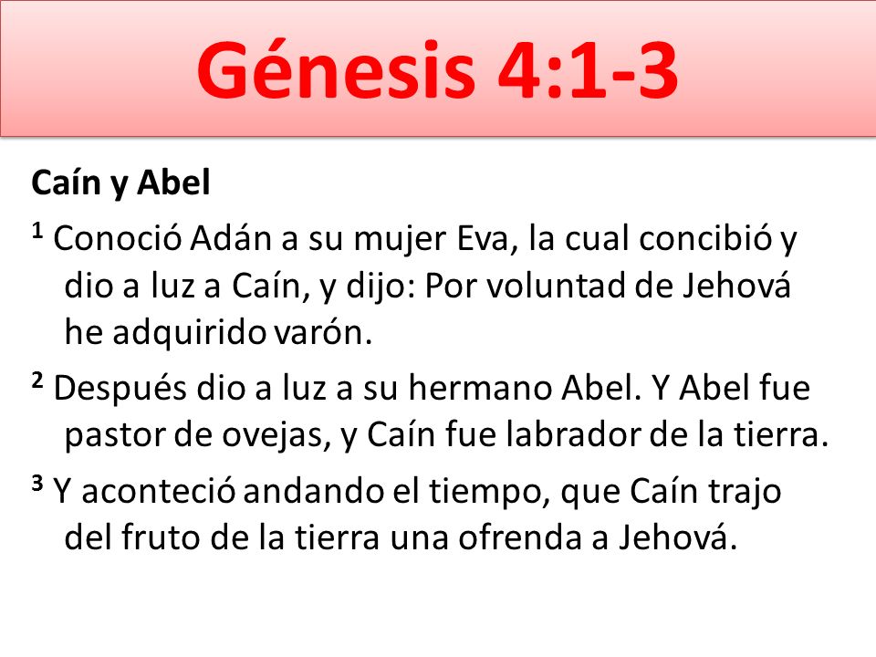 Resultado de imagen para genesis 4 1 biblia ESPAÃ‘OL