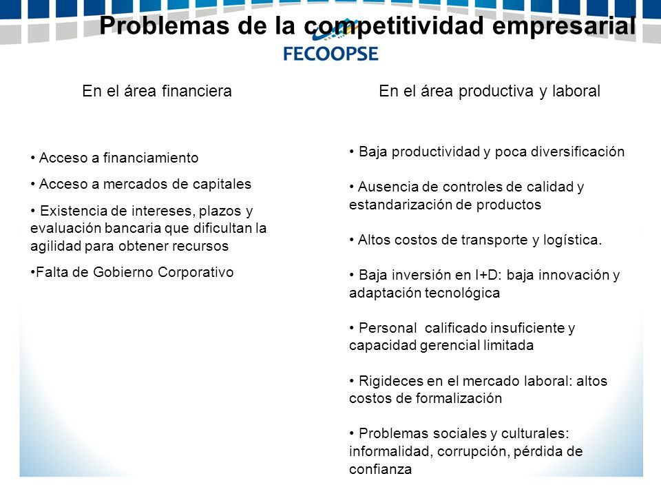 Problemas de la competitividad empresarial