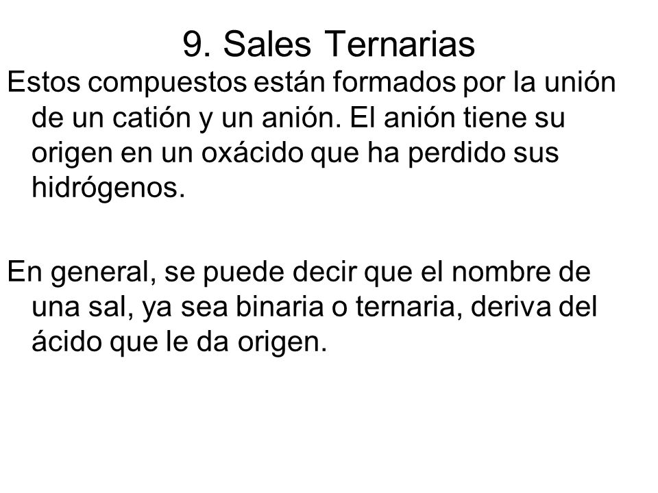 9. Sales Ternarias