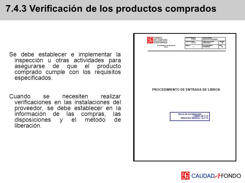 7.4.3 Verificación de los productos comprados