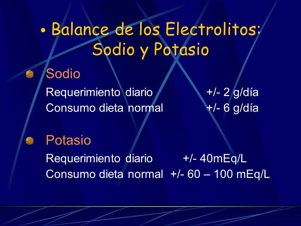 Balance de los Electrolitos: Sodio y Potasio