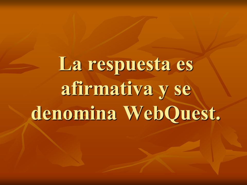 La respuesta es afirmativa y se denomina WebQuest.