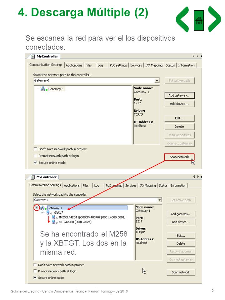 4. Descarga Múltiple (2) Se escanea la red para ver el los dispositivos conectados.