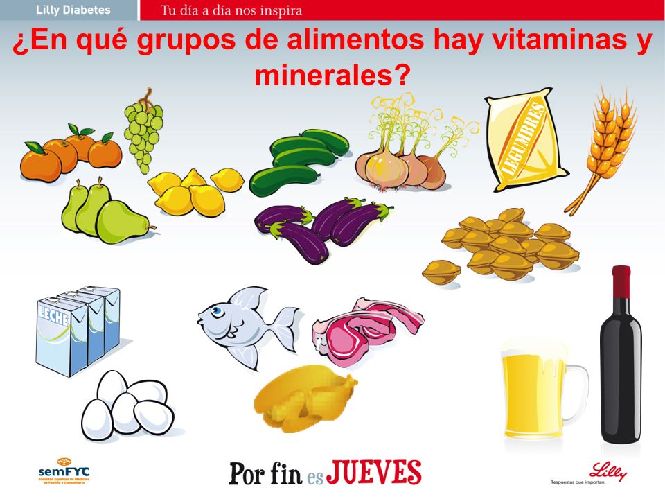¿En qué grupos de alimentos hay vitaminas y minerales
