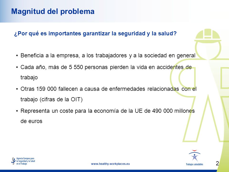 Magnitud del problema ¿Por qué es importantes garantizar la seguridad y la salud