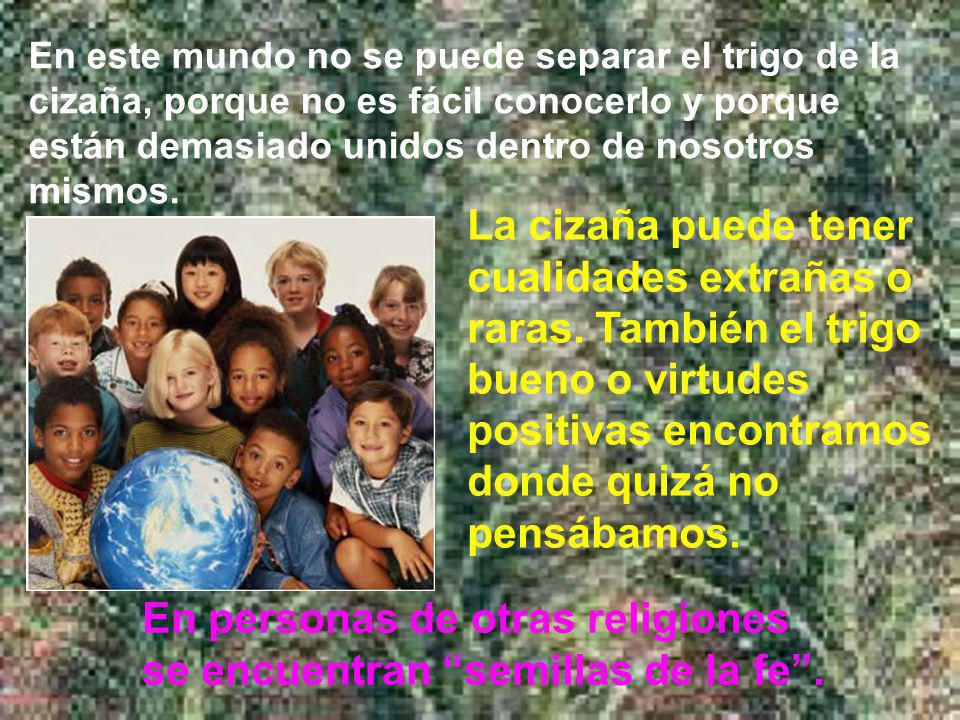 En personas de otras religiones se encuentran semillas de la fe .
