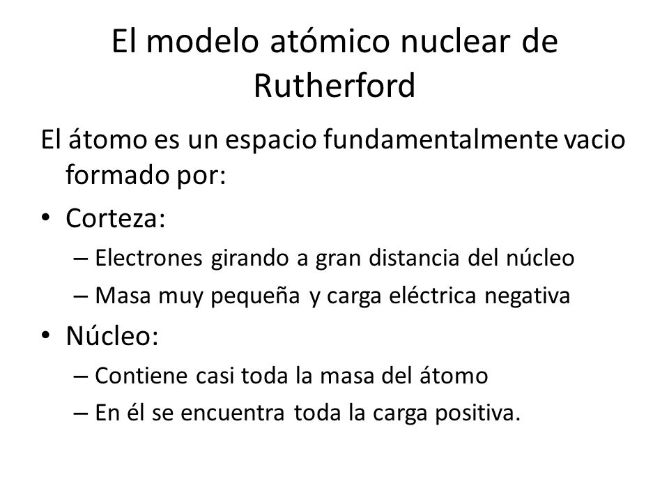El modelo atómico nuclear de Rutherford