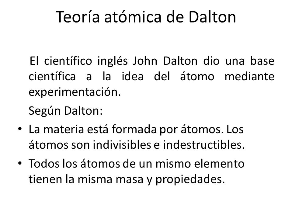 Teoría atómica de Dalton