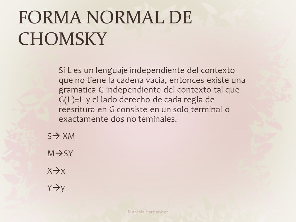 FORMA NORMAL DE CHOMSKY