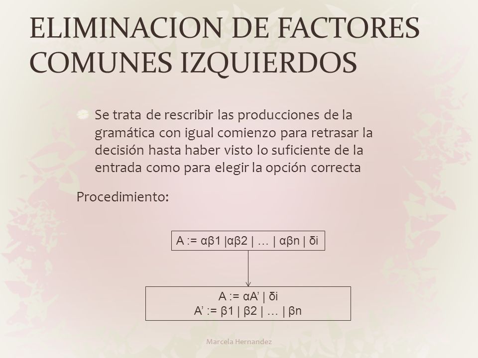 ELIMINACION DE FACTORES COMUNES IZQUIERDOS