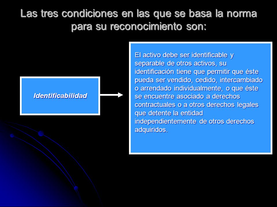 Las tres condiciones en las que se basa la norma para su reconocimiento son: