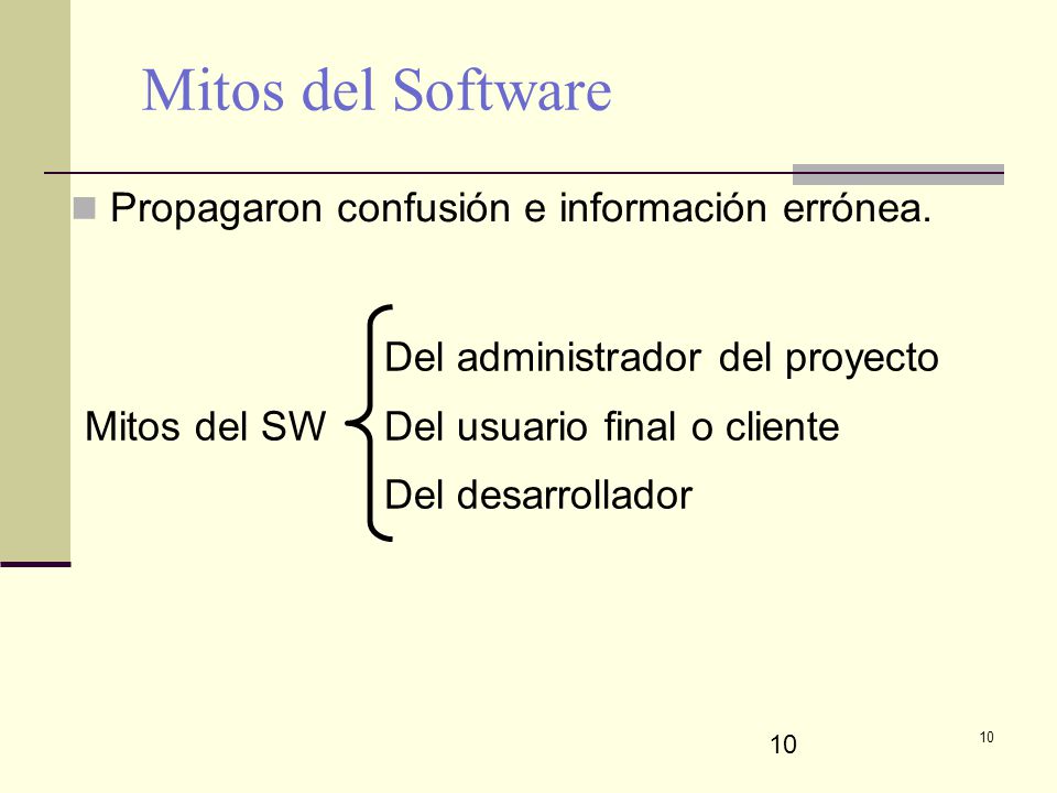Mitos del Software Propagaron confusión e información errónea.