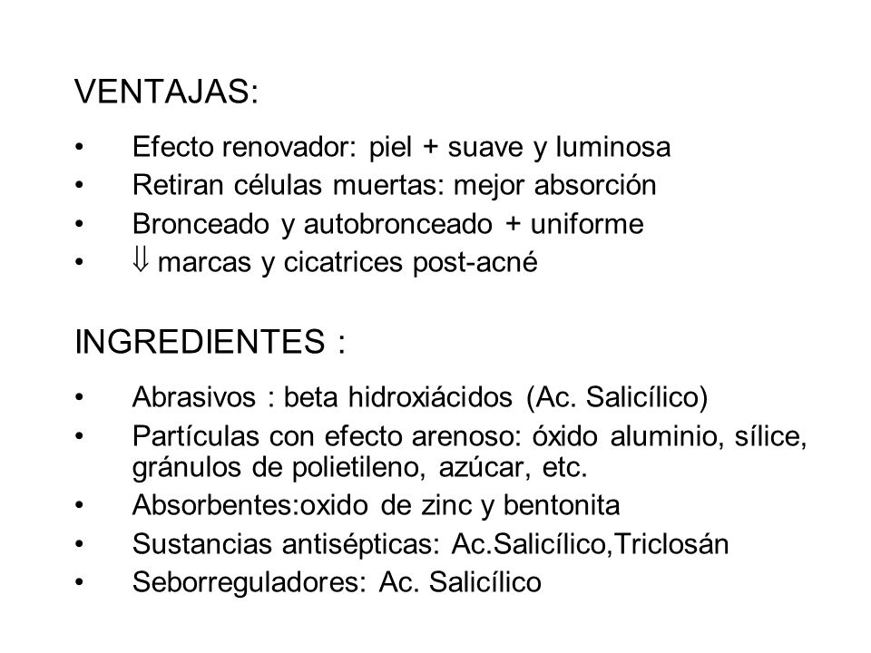 VENTAJAS: INGREDIENTES : Efecto renovador: piel + suave y luminosa