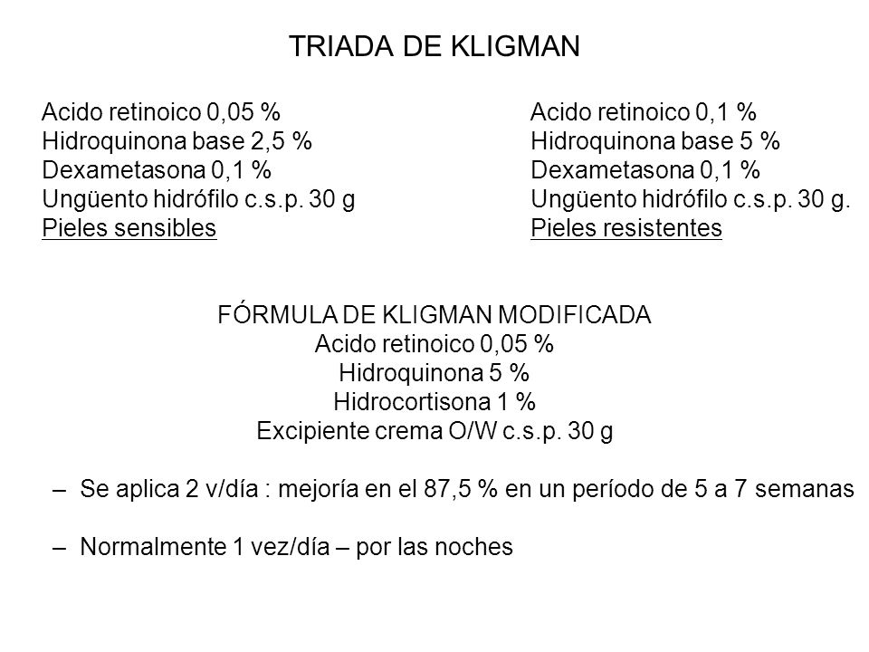 TRIADA DE KLIGMAN Acido retinoico 0,05 % Acido retinoico 0,1 %