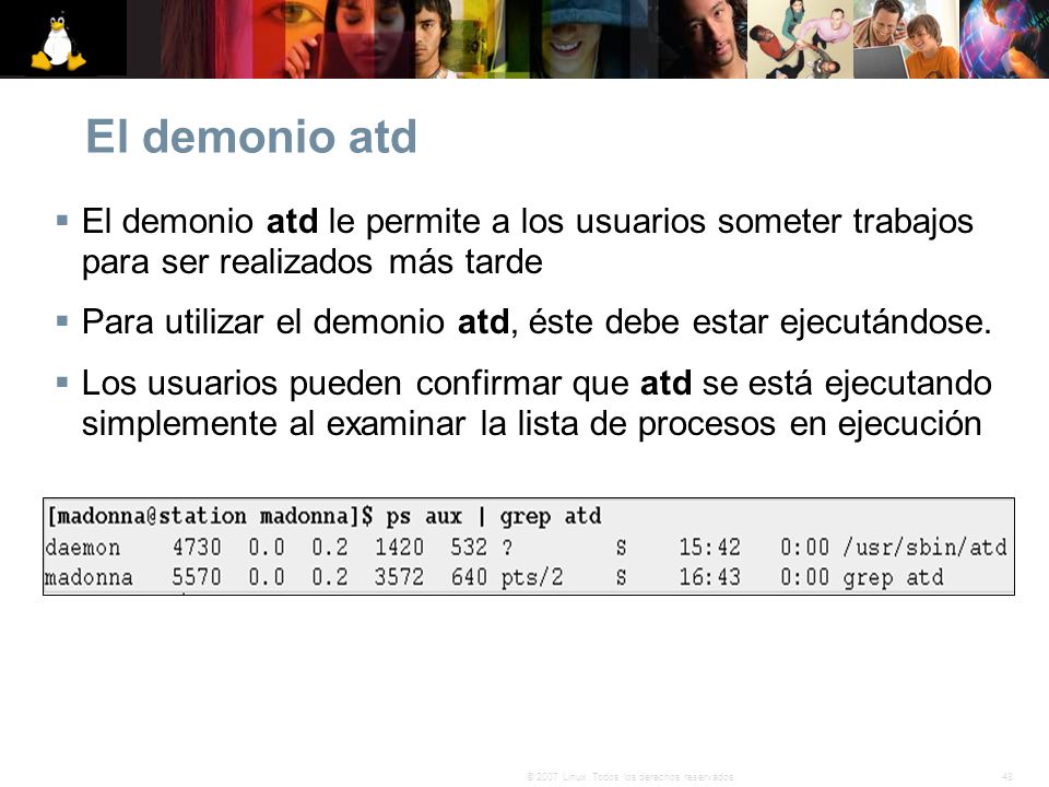 El demonio atd El demonio atd le permite a los usuarios someter trabajos para ser realizados más tarde.