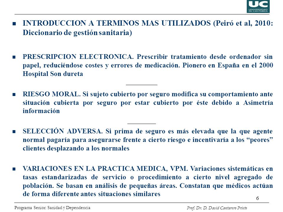 INTRODUCCION A TERMINOS MAS UTILIZADOS (Peiró et al, 2010: Diccionario de gestión sanitaria)