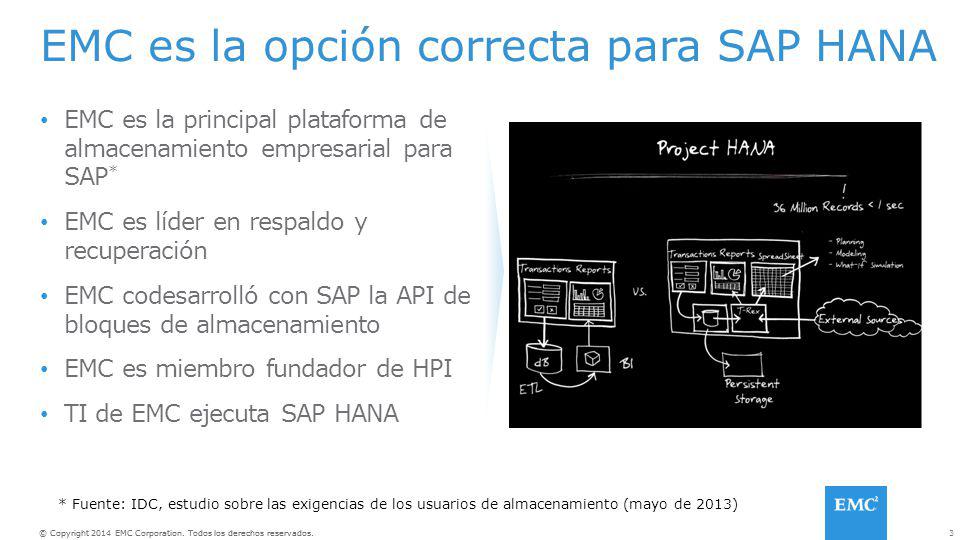 EMC es la opción correcta para SAP HANA