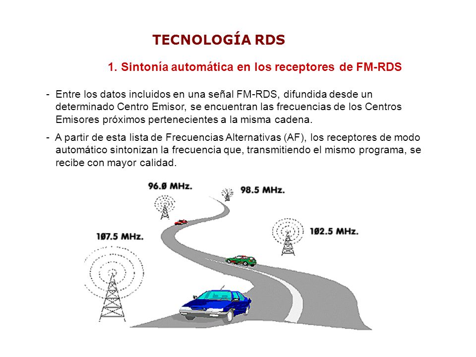 TECNOLOGÍA RDS 1. Sintonía automática en los receptores de FM-RDS
