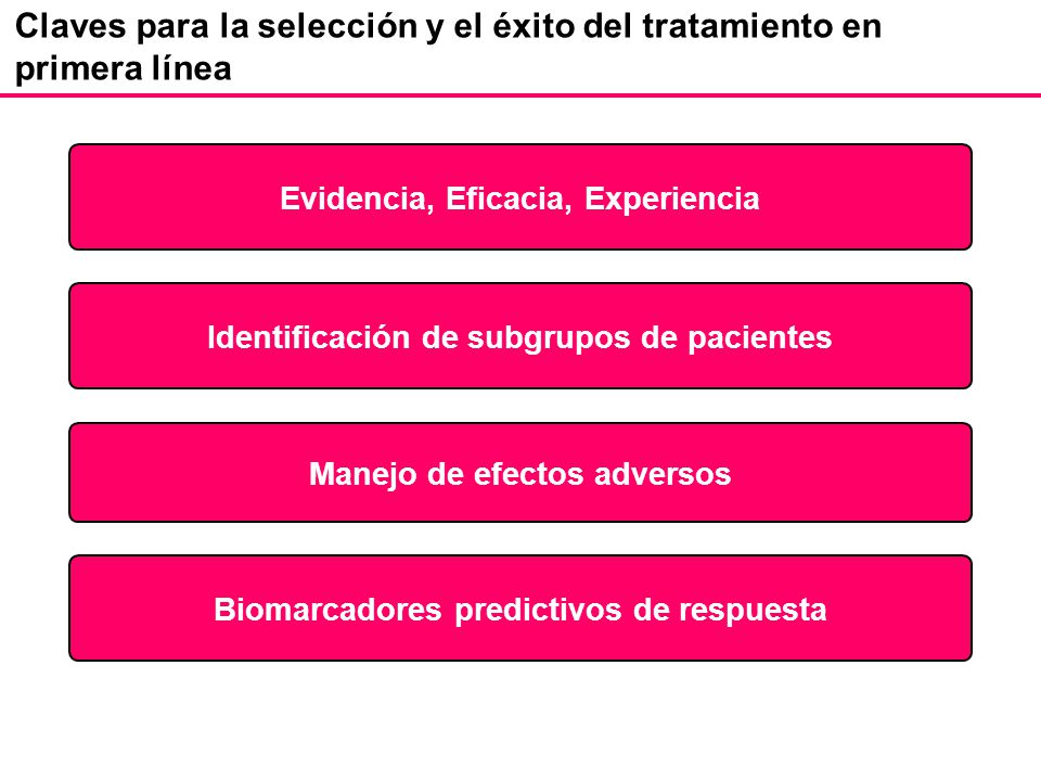 Claves para la selección y el éxito del tratamiento en primera línea