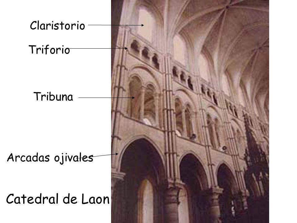 Claristorio Triforio Tribuna Arcadas ojivales Catedral de Laon