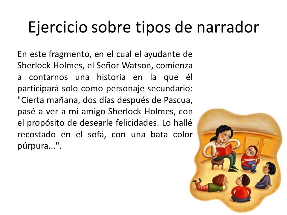 Ejercicio sobre tipos de narrador