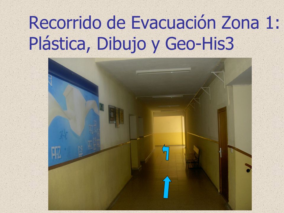 Recorrido de Evacuación Zona 1: Plástica, Dibujo y Geo-His3
