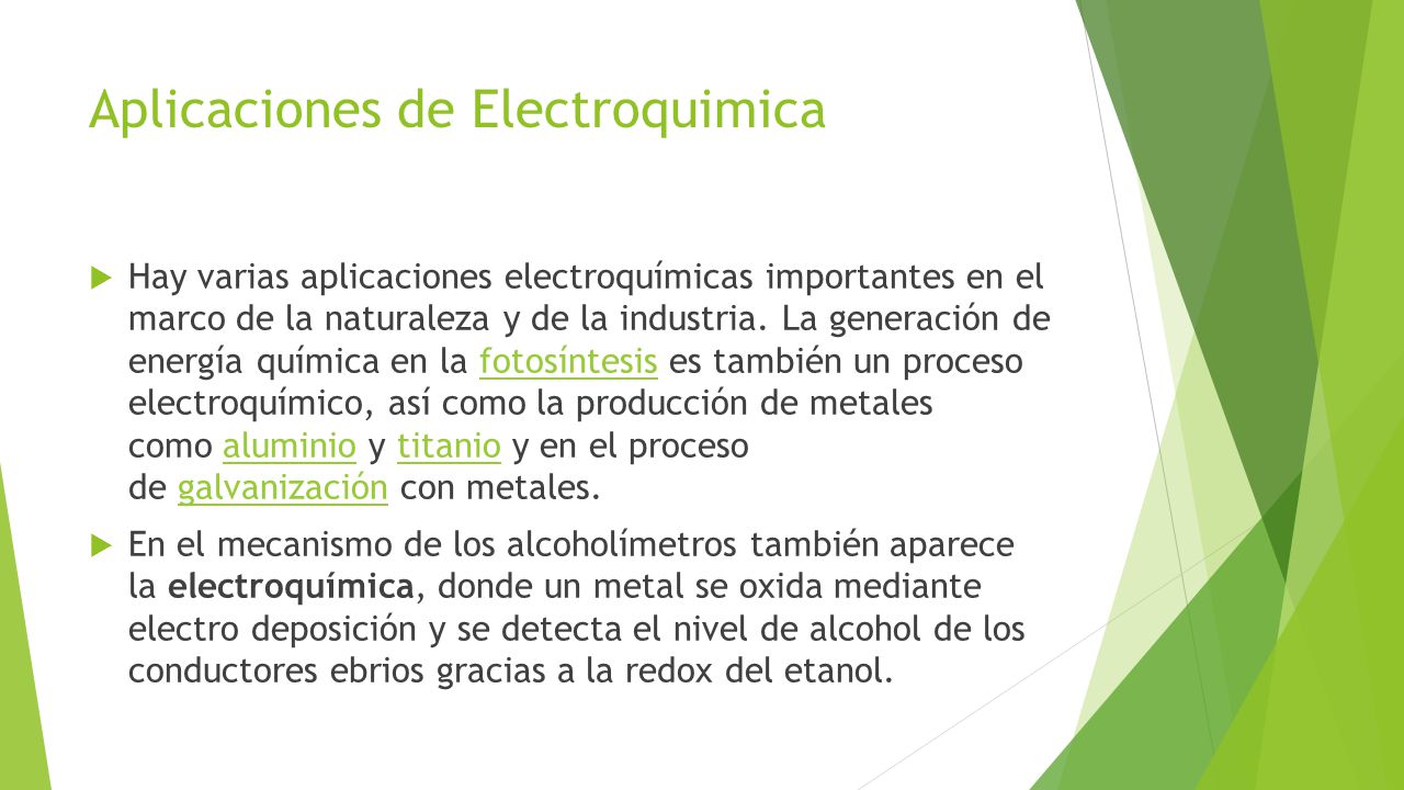 Aplicaciones de Electroquimica