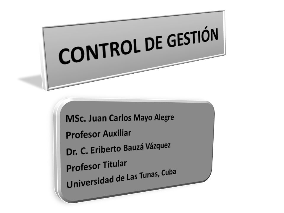 CONTROL DE GESTIÓN MSc. Juan Carlos Mayo Alegre Profesor Auxiliar