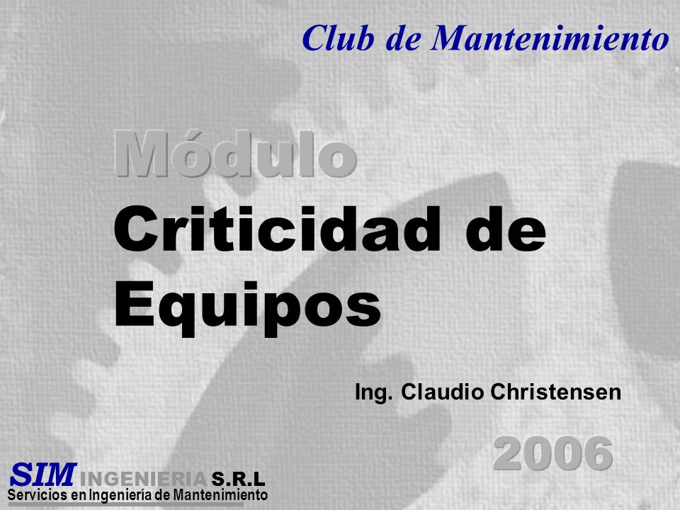 Módulo Criticidad de Equipos