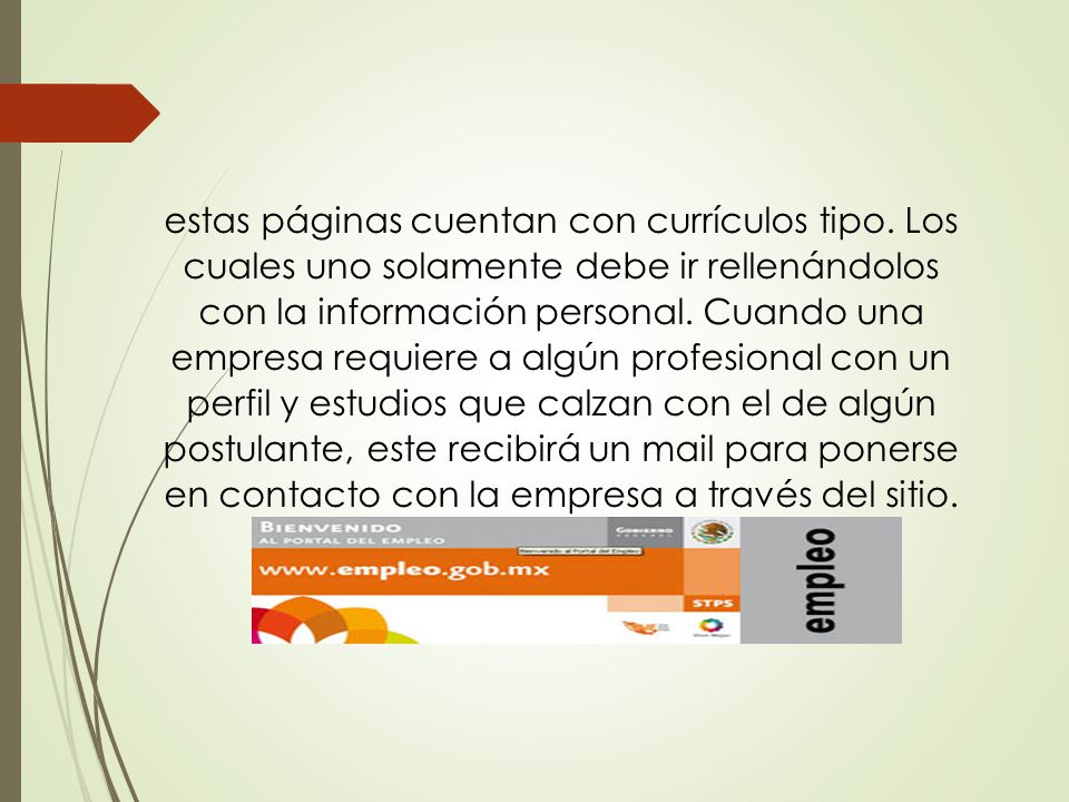 estas páginas cuentan con currículos tipo