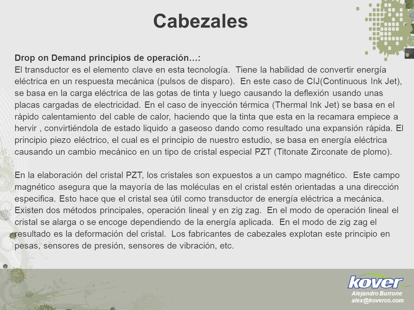 Cabezales Drop on Demand principios de operación…: