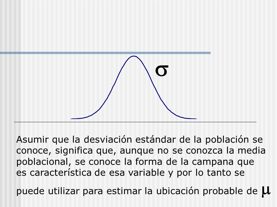 s Asumir que la desviación estándar de la población se