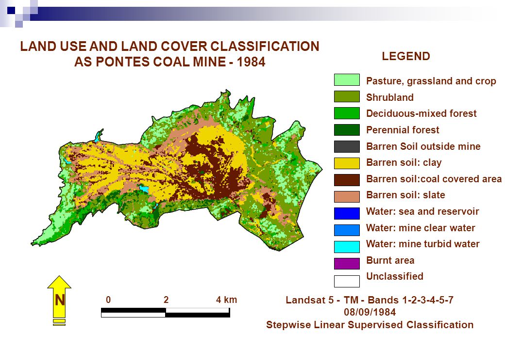 N LAND USE AND LAND COVER CLASSIFICATION AS PONTES COAL MINE