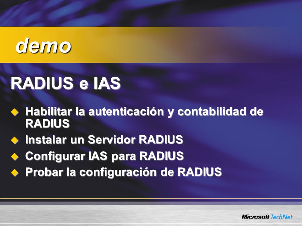 demo RADIUS e IAS Habilitar la autenticación y contabilidad de RADIUS