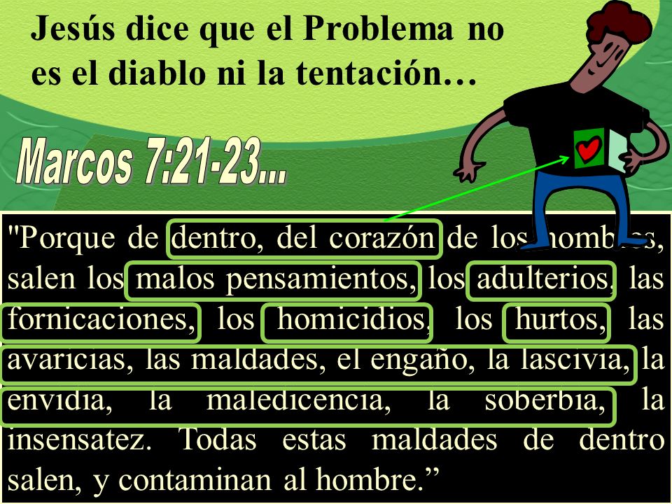 Jesús dice que el Problema no es el diablo ni la tentación…