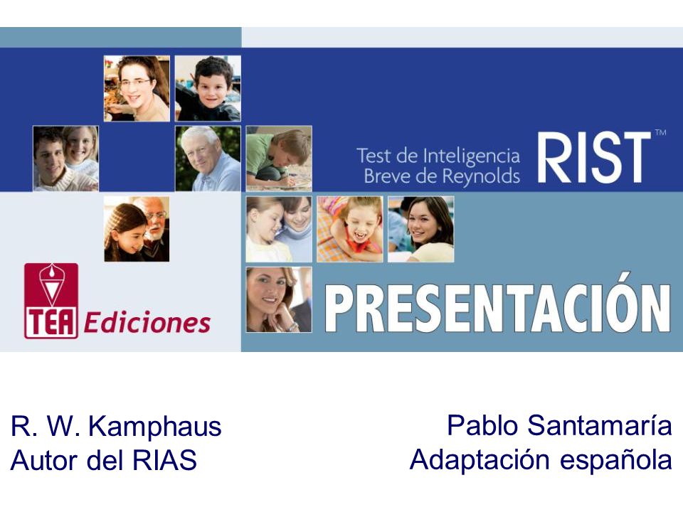 R. W. Kamphaus Autor del RIAS Pablo Santamaría Adaptación española