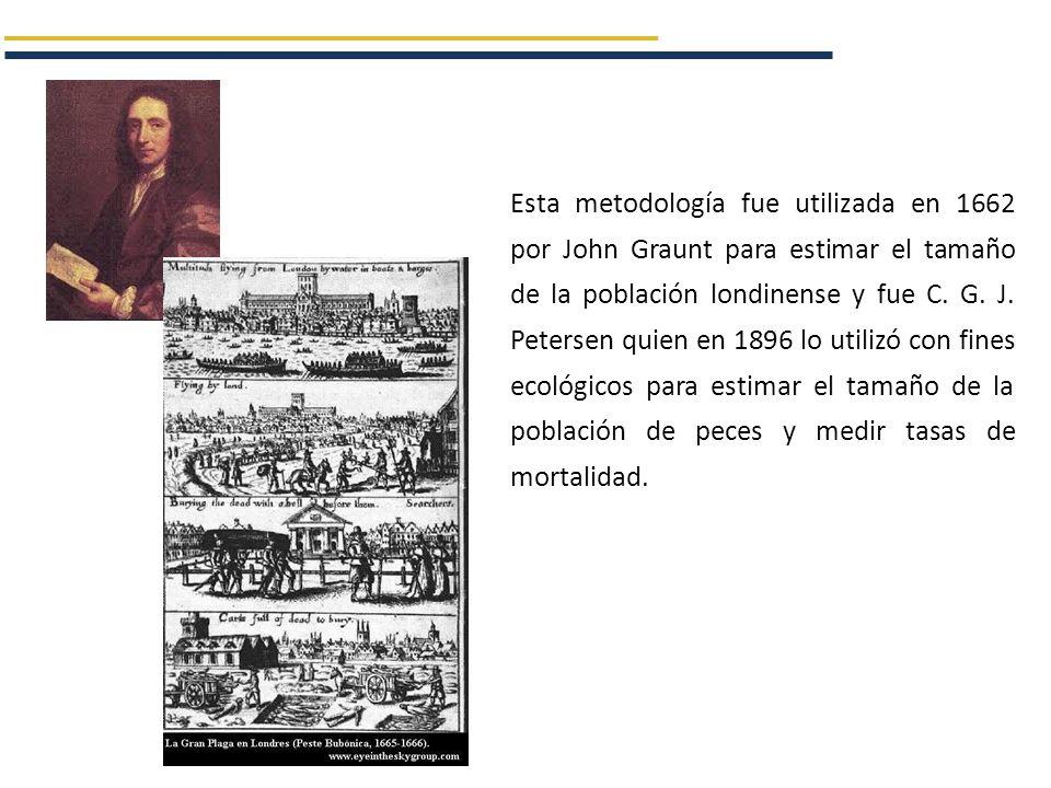 Esta metodología fue utilizada en 1662 por John Graunt para estimar el tamaño de la población londinense y fue C.