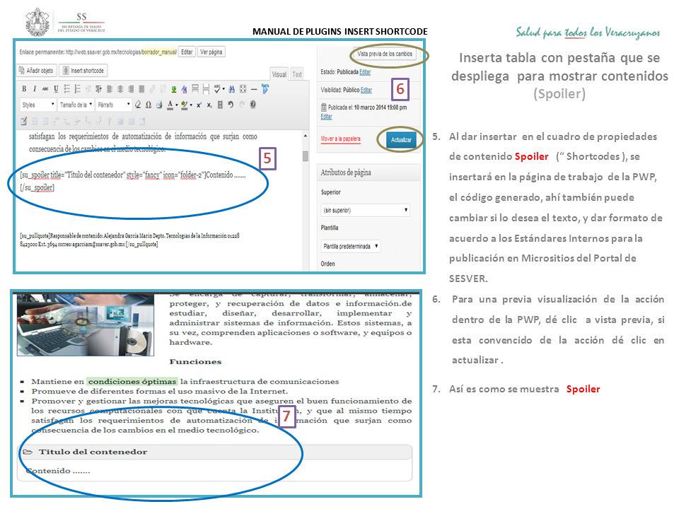Inserta tabla con pestaña que se despliega para mostrar contenidos (Spoiler)