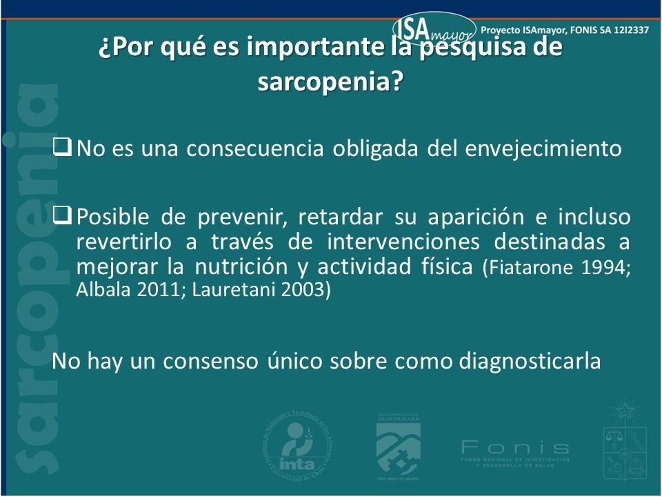 ¿Por qué es importante la pesquisa de sarcopenia
