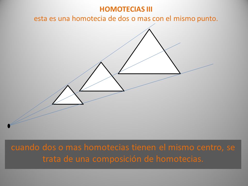 HOMOTECIAS III esta es una homotecia de dos o mas con el mismo punto.