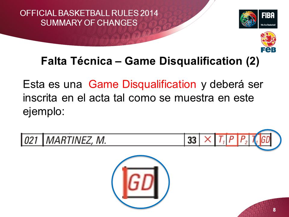 Falta Técnica – Game Disqualification (2)