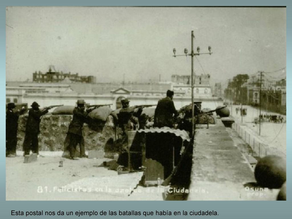 Esta postal nos da un ejemplo de las batallas que había en la ciudadela.