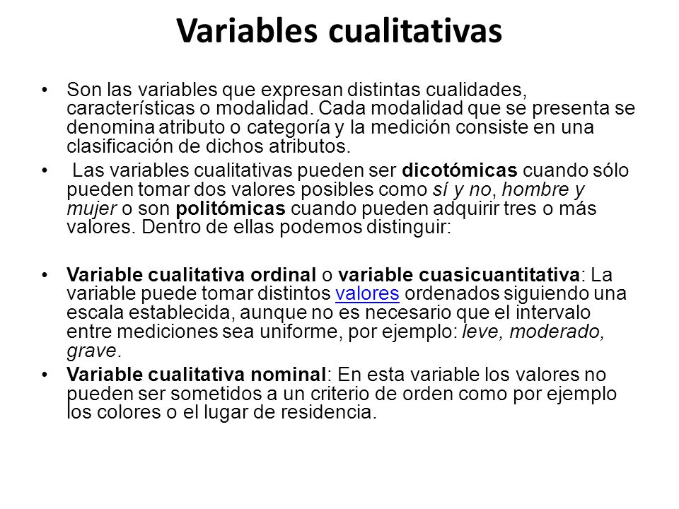 Variables cualitativas