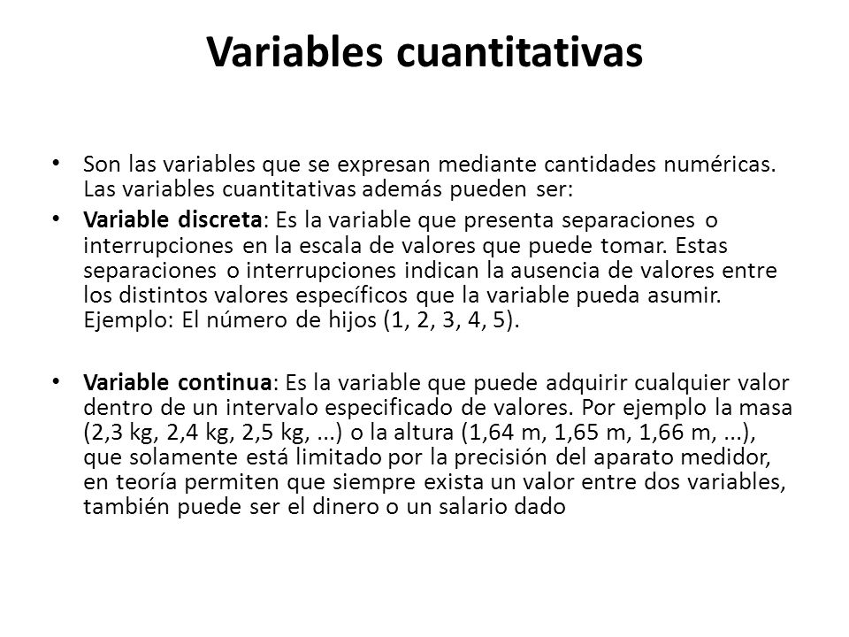 Variables cuantitativas