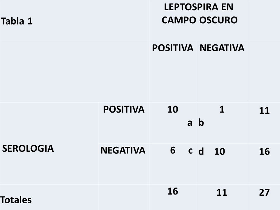 LEPTOSPIRA EN CAMPO OSCURO POSITIVA NEGATIVA 10 a c 16 27