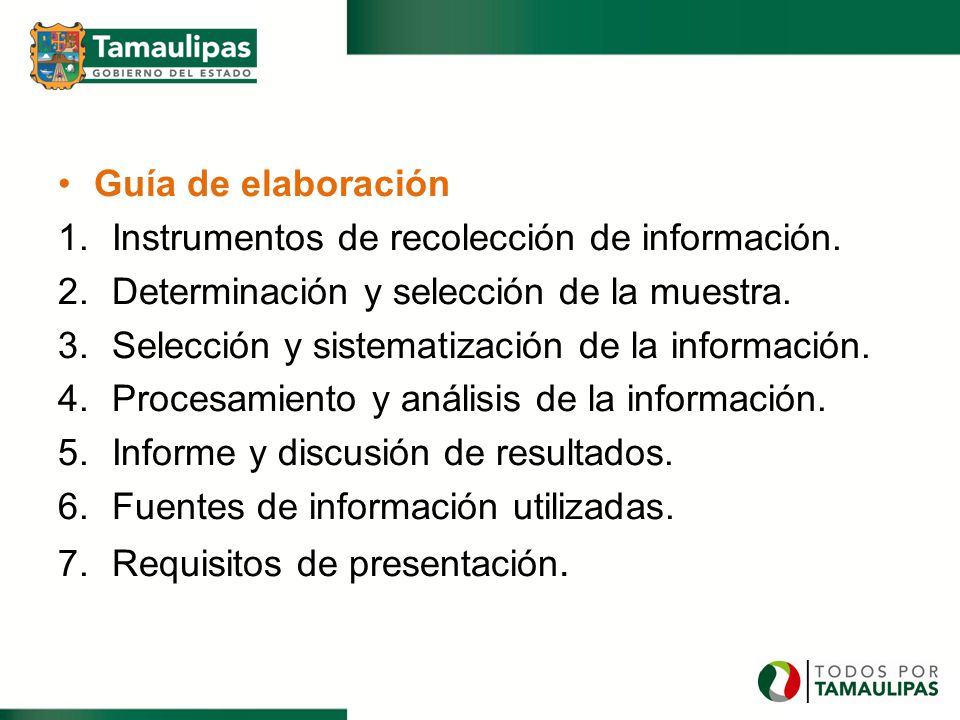 Guía de elaboración Instrumentos de recolección de información. Determinación y selección de la muestra.