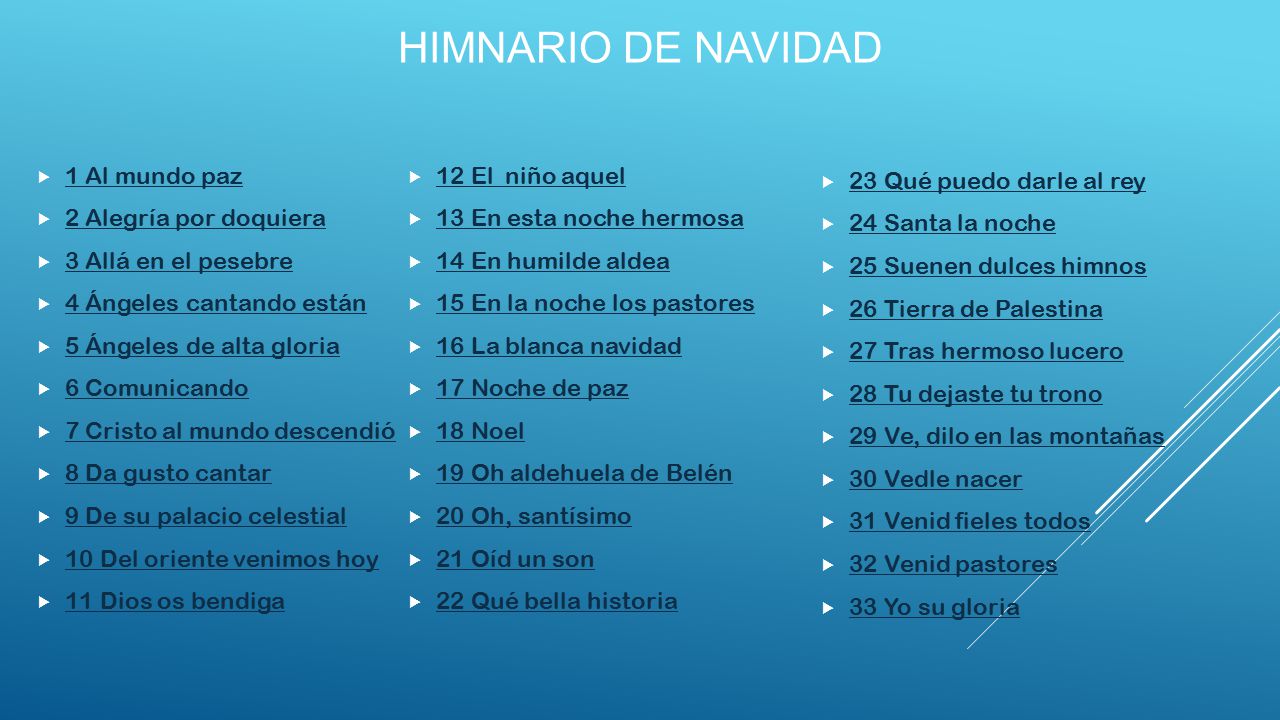 Himnario de Navidad 1 Al mundo paz 2 Alegría por doquiera