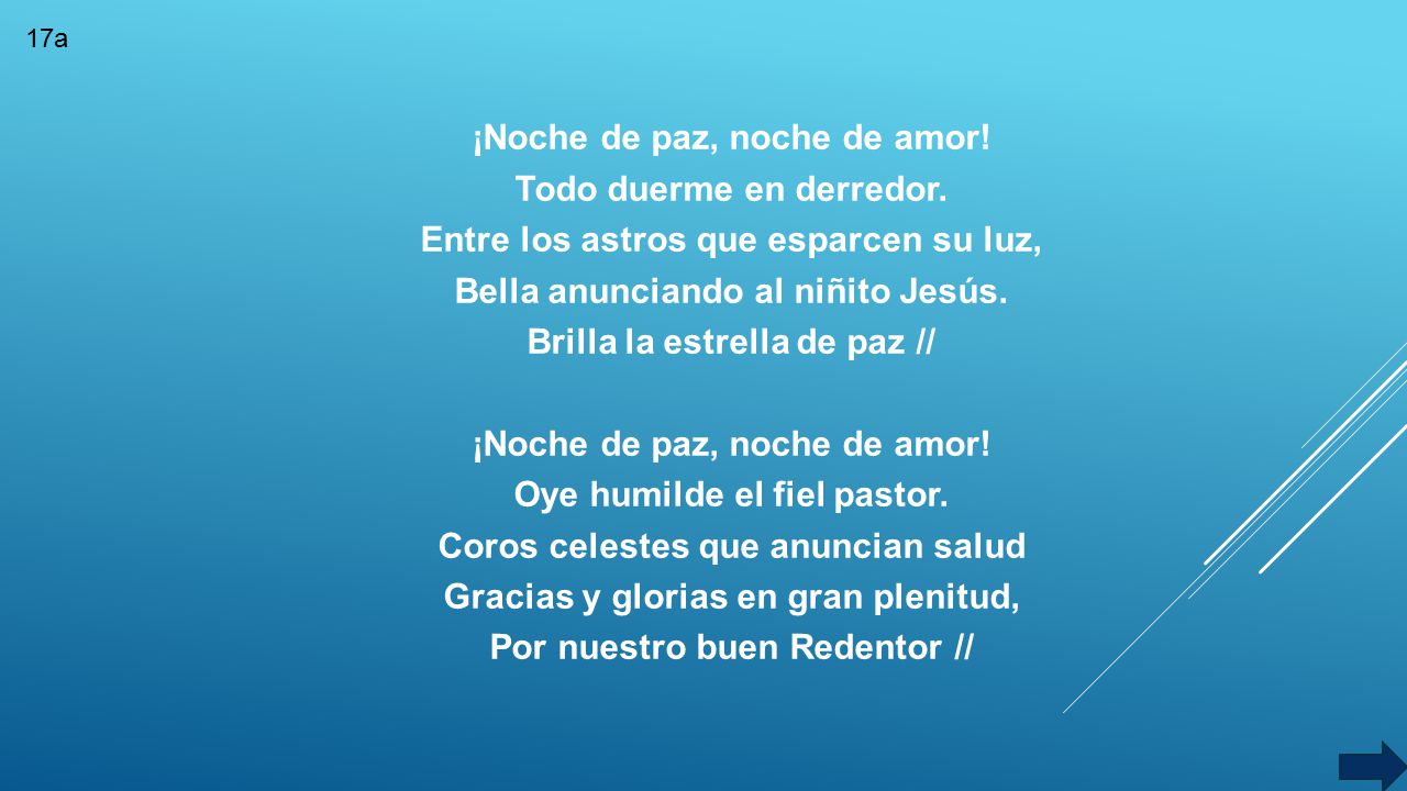 ¡Noche de paz, noche de amor. Todo duerme en derredor