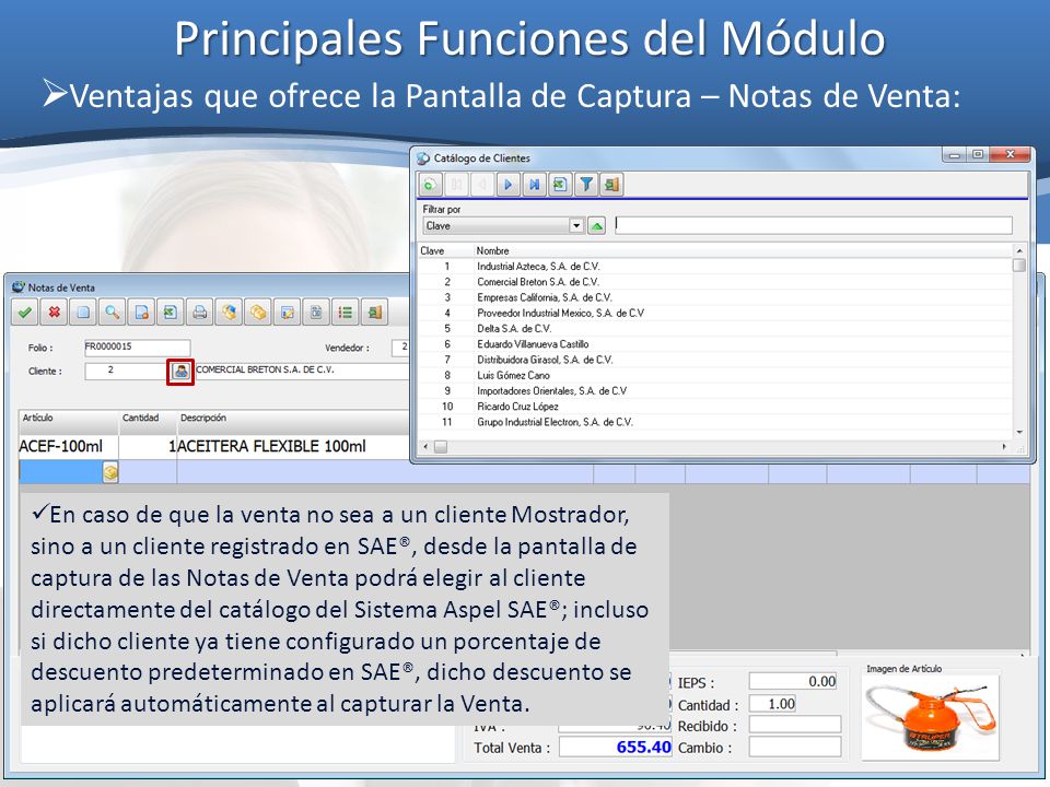 Principales Funciones del Módulo